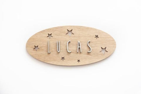 Customizable Plaque - Stars - Natural