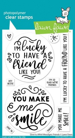 Give It A Whirl Messges: Friends - Clear Stamps