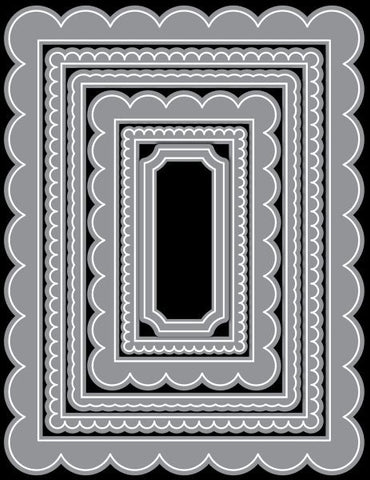 Mixed Scallop Rectangle Dies
