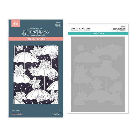 Falling Leaves Collection - Autumn Rain Press Plate & Stencil Bundle