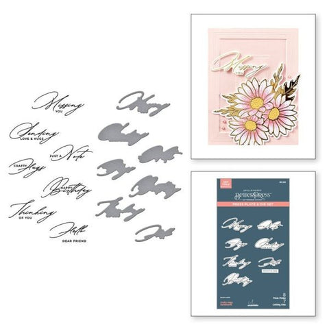 Yana's Daisies Collection - Crafty Hugs Sentiments Press Plate & Die Set