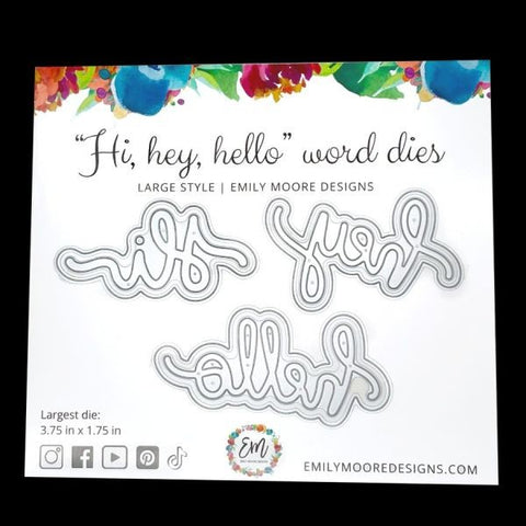 Hi, Hey, Hello Word Dies - Large Size