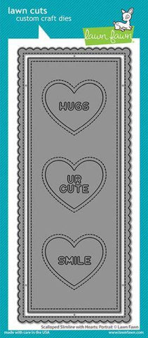 Lawn Cuts - Scalloped Slimline with Hearts: Portrait