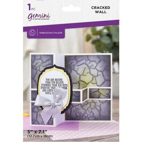 2D Textured Embossing Folder - Cracked Wall
