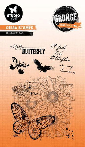 Grunge Collection - Clear Stamps - Butterflies
