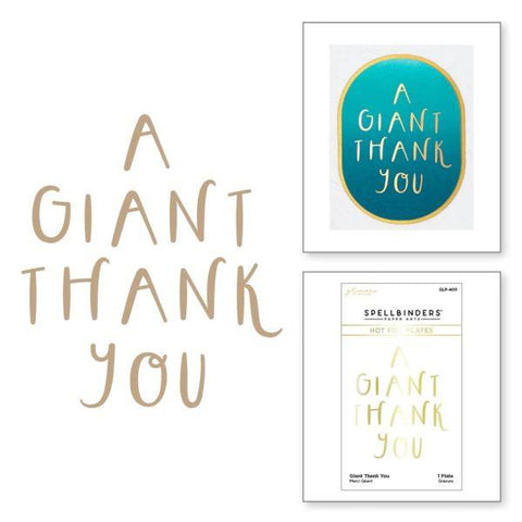 Glimmer Cardfront Sentiments Collection - Giant Thank You Glimmer Hot Foil Plate