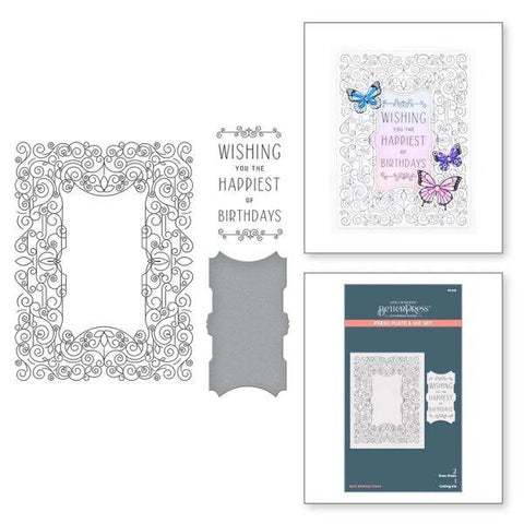 BetterPress Collection - Swirl Birthday Frame Press Plate & Die Set