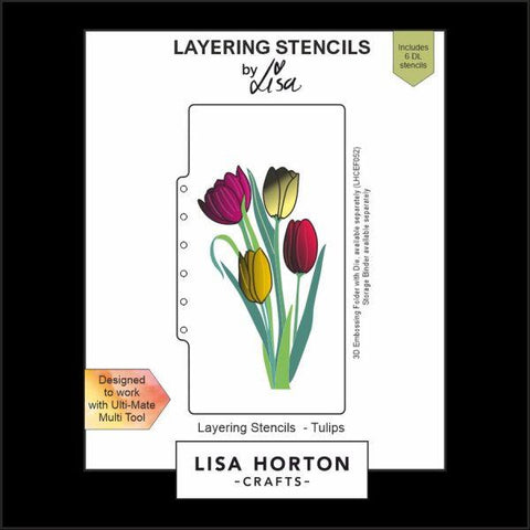 Tulips Slimline Layering Stencils