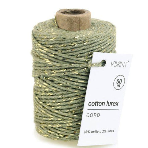 Vivant Lurex Sage Green Cotton Twine
