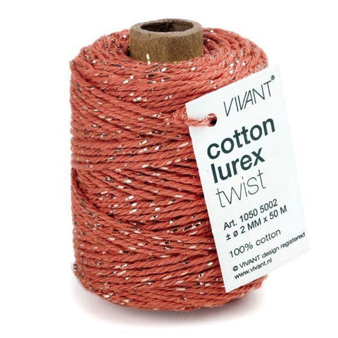 Vivant Lurex Rust Cotton Twine