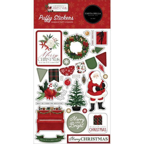 A Wonderful Christmas - Puffy Stickers