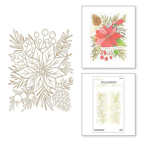 Glimmer for the Holidays Collection - Full Bloom Poinsettia Hot Foil Plate