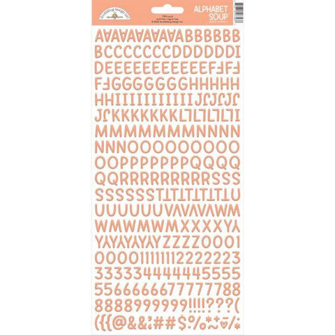 Alphabet Soup Puffy Alpha Stickers - Coral
