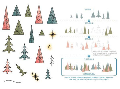 Through the Trees - Slimline Layering Stencils