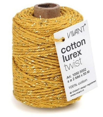 Vivant Lurex Ocre/Kurkuma Cotton Cord
