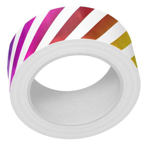 Diagonal Rainbow Stripes Foiled Washi Tape