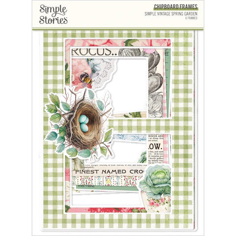 Simple Vintage Spring Garden - Chipboard Frames