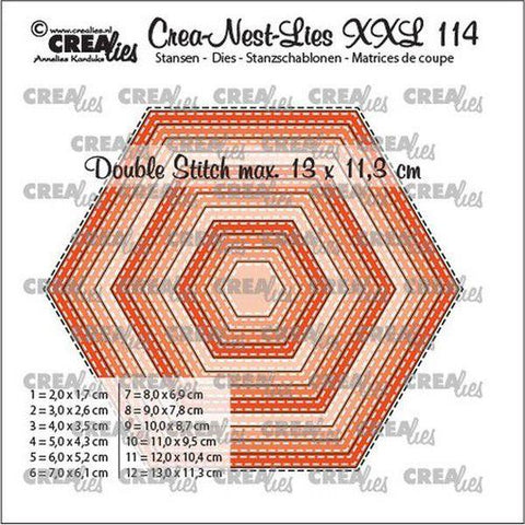 Crea-Nest-Lies Dies - Double Stitched Hexagons