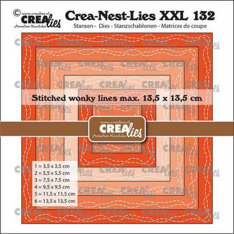 Crea-Nest-Lies Dies - Stitched Wonky Lines Squares