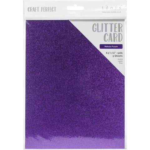 Craft Perfect Glitter Cardstock - Nebula Purple