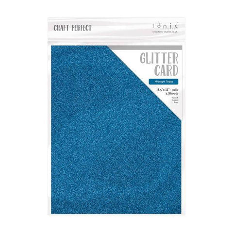 Craft Perfect Glitter Cardstock - Midnight Topaz