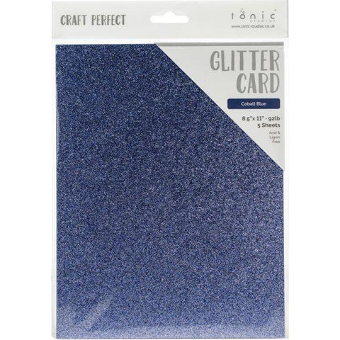 Craft Perfect Iridescent Glitter Cardstock - Cobalt Blue