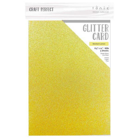 Craft Perfect Iridescent Glitter Cardstock - Sherbet Lemon