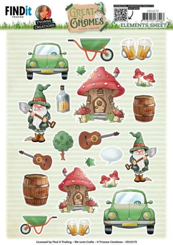 Great Gnomes - Fussy Cutting Sheet - Small Elements