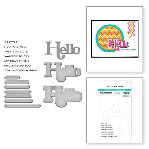 Spotlight Frames and Florals Colelction - A Little Hello Sentiments - Clear Stamp and Die Set