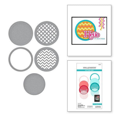 Spotlight Frames and Florals Collection -Stitched Edge Circl Backgrounds Dies