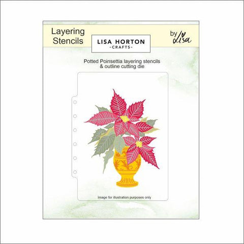 Potted Poinsettia - Layering Stencils & Die