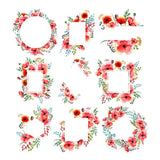 Watercolor Poppies - Ephemera - Frames