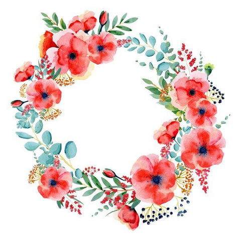 Watercolor Poppies - Wreath