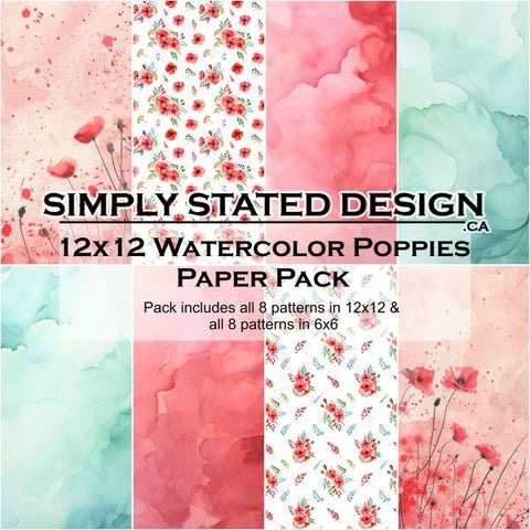 Watercolor Poppies - 12x12 Collection Pack