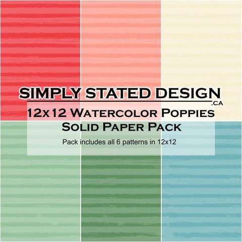 Watercolor Poppies - 12x12 Collection Pack - Solids