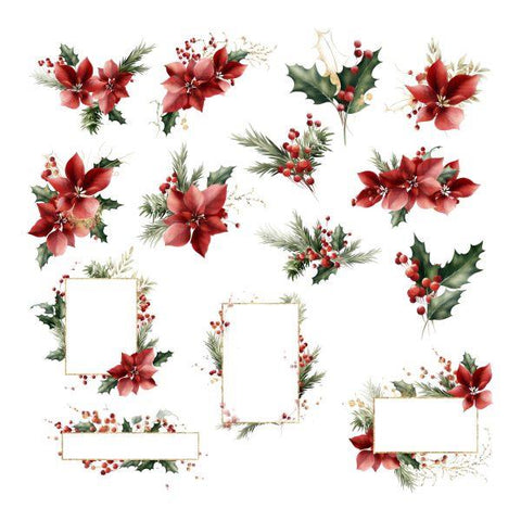 Classic Christmas - Ephemera - Poinsettia