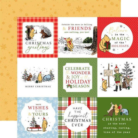 Winnie the Pooh Christmas - 4x4 Journaling Cards