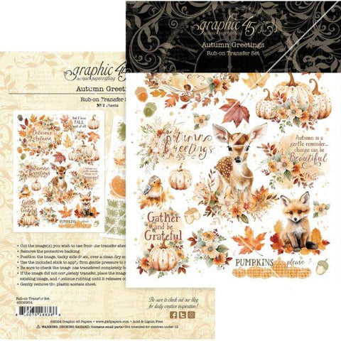 Autumn Greetings - Rub On Transfers