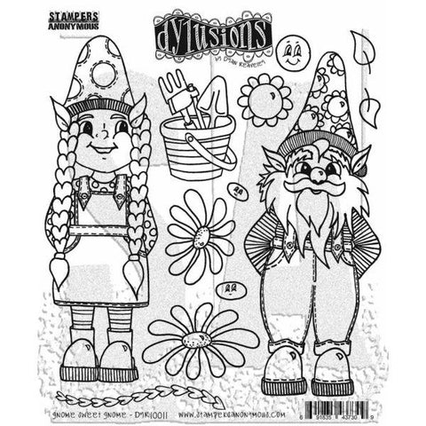 Dylusions Cling Stamps - Gnome Sweet Gnome