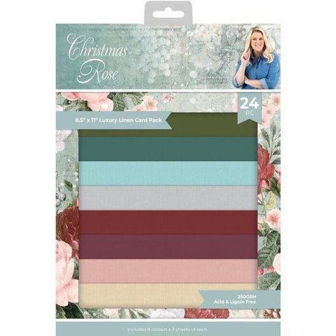 Sara Signature Christmas Rose - Luxury Linen Cardstock