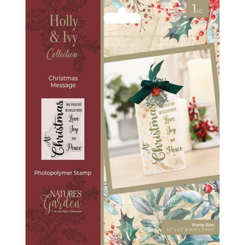 Nature's Garden - Holly & Ivy - Clear Stamps - Christmas Message