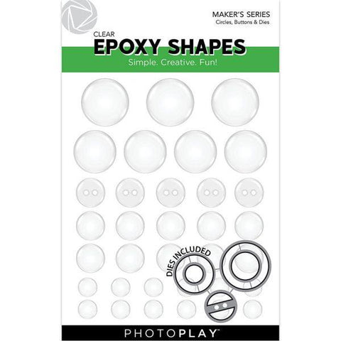 Clear Epoxy Shapes -Circles & Buttons, with Dies