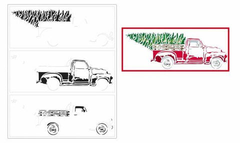 Slimline Layered Christmas Tree Turck - Stencil