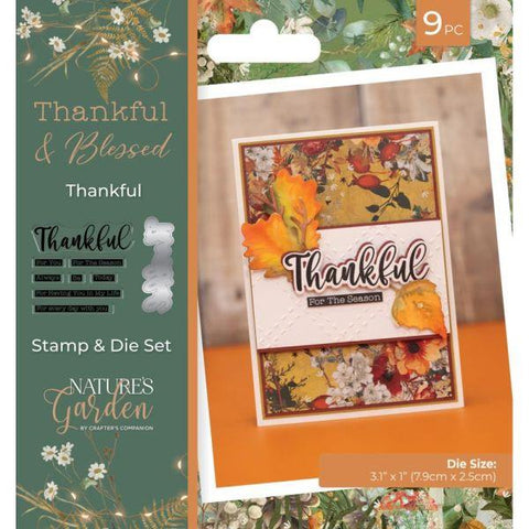 Thankful & Blessed - Thankful - Stamp & Die Set