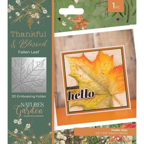 Thankful & Blessed - Fallen Leaf - 3D Embossing Folder