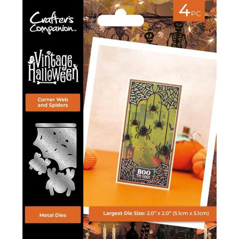 Vintage Halloween - Corner Web and Spiders - Dies