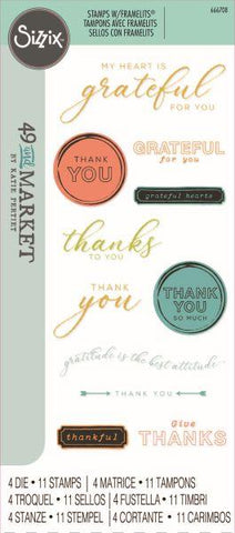 Thankful Sentiments - Clear Stamps and Framelits Dies