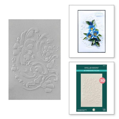 Winter's Grace Garden Collection - Norwegian Rosemaling 3D Embossing Folder