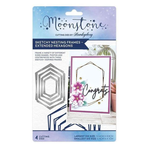 Sketchy Nesting Frames - Extended Hexagons - Moonstone Dies