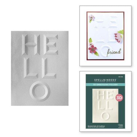 Beveled Hello - 3D Embossing Folder